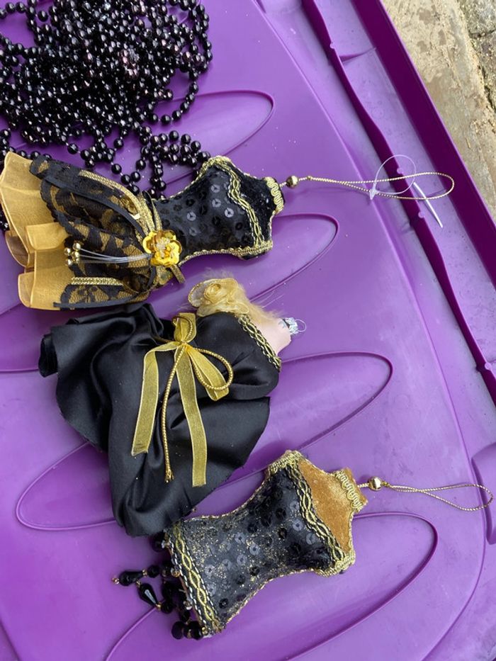 Lot deco sapin noir et doré - photo numéro 2