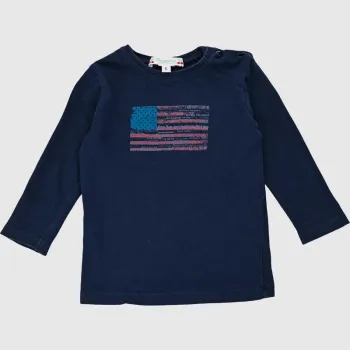 T-Shirt à manches longues 6 mois en coton Bonpoint