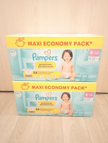 Lot Pampers premium protection taille 4 (184 couches)