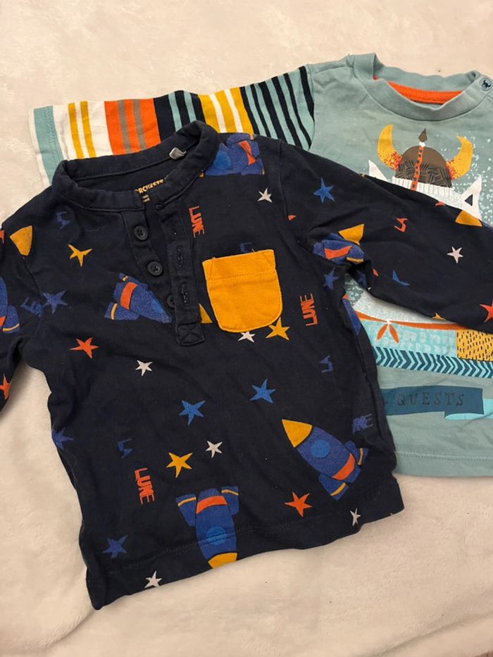 Lot 2 tee-shirts manches longues orchestra 6 mois
