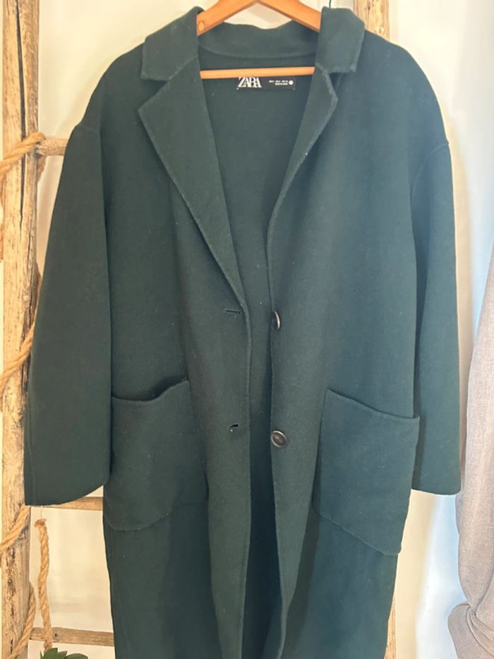 Manteau Zara vert sapin taille S - photo numéro 2