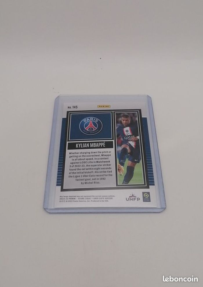 Carte Panini score Ligue 1 2022-23 Kylian Mbappé n°145. - photo numéro 3