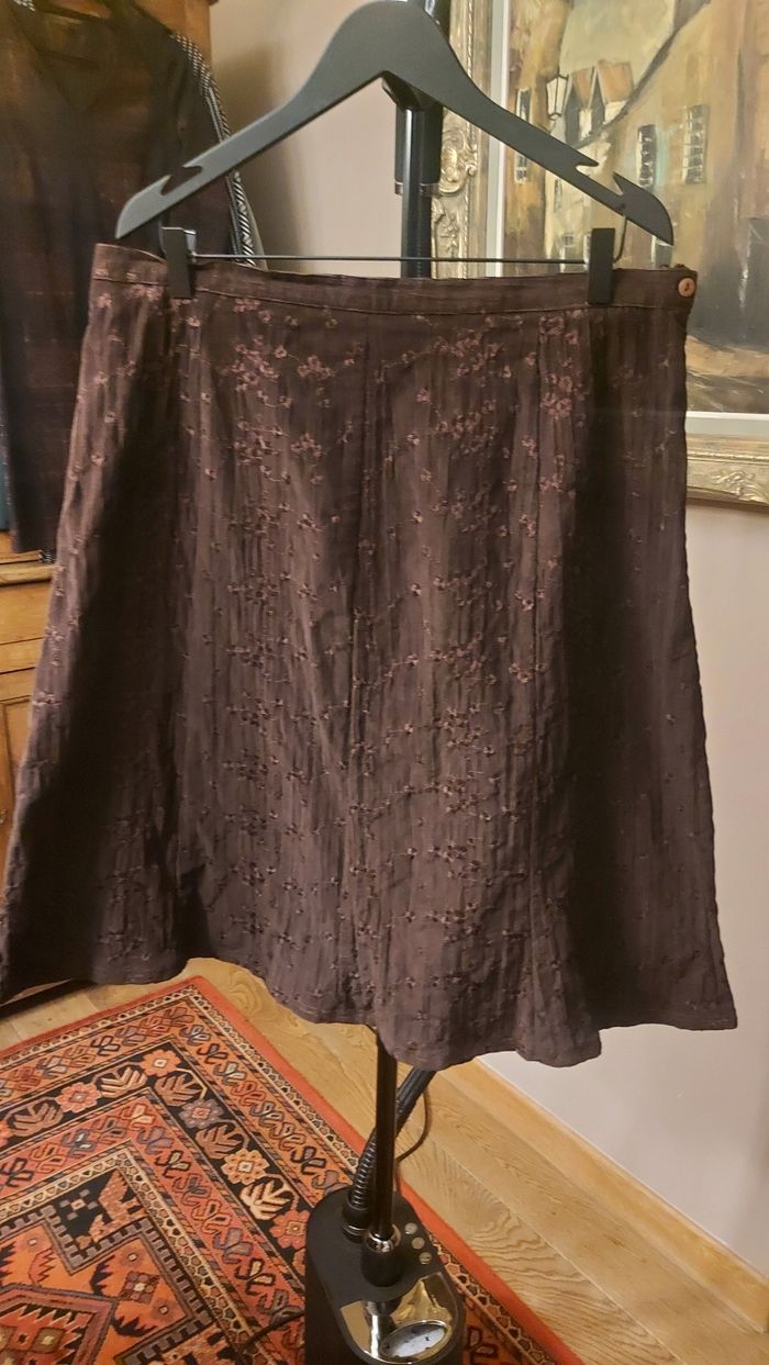 Jupe marron en velour Brodé Paprika  t 3(48) - photo numéro 2