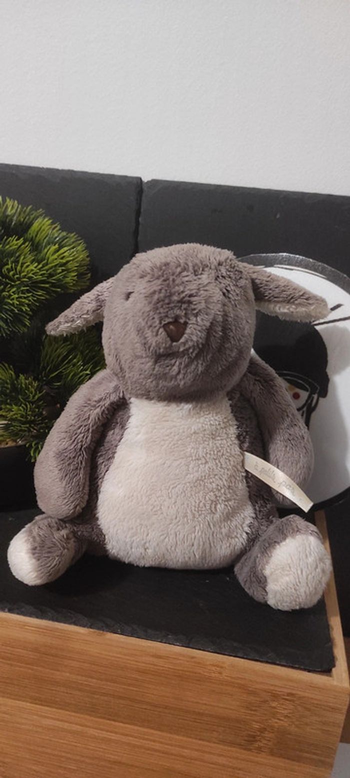 doudou peluche lapin moulin roty à petits pas gris blanc Taupe 23 Cm Taupe