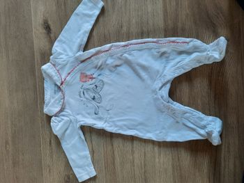 Grenouillère été coton blanc "1,2,3 petits pas" Orchestra 6 mois