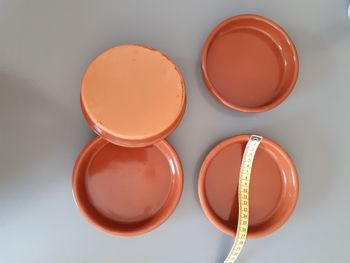 Lot 4 ramequins plats céramique