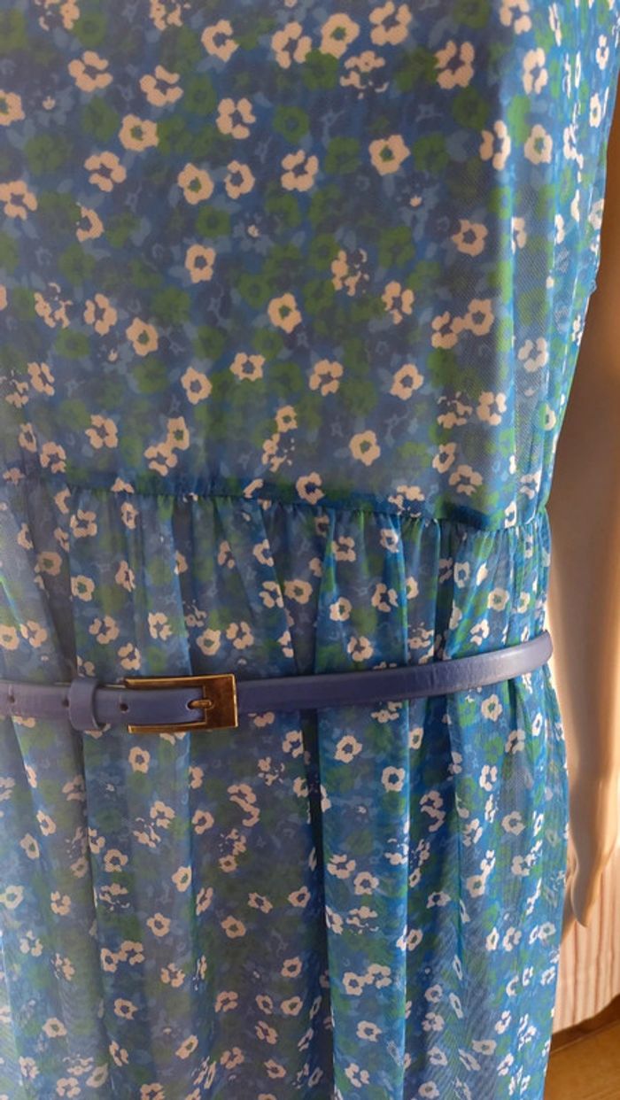Ceinture Marie Méro en cuir bleu taille 44 - photo numéro 5
