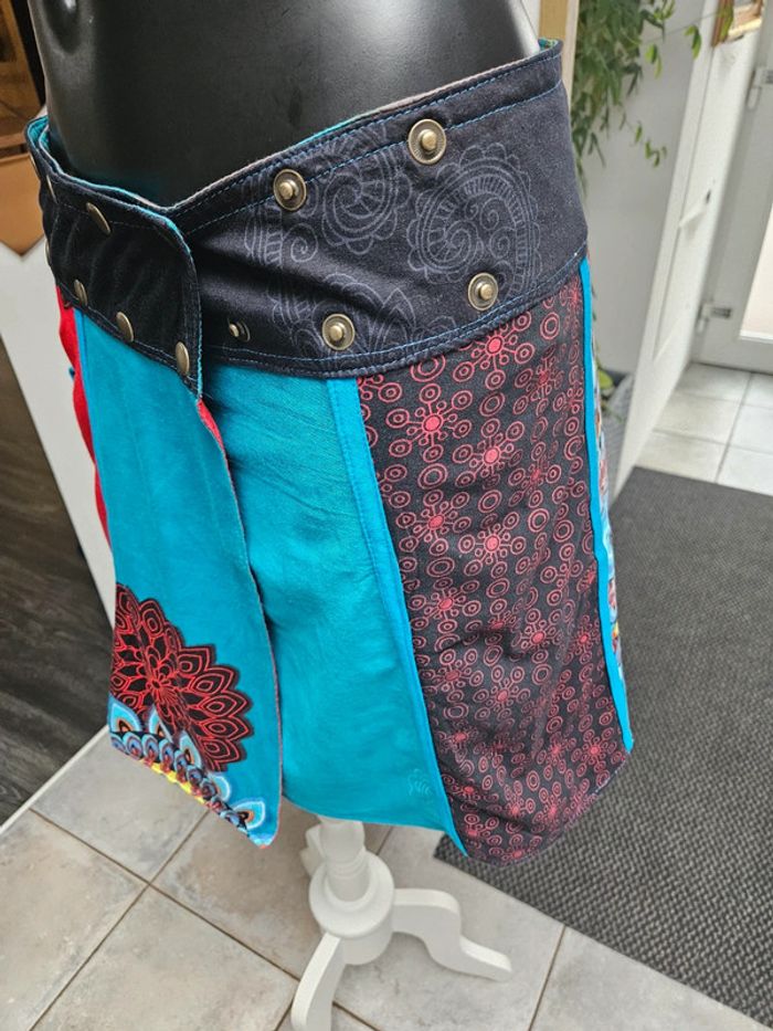 Jupe porte feuille réversible multicolore taille unique - photo numéro 5