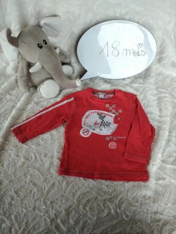 Tee shirt chemise manches longues Garçon 18 mois Orchestra 100% coton course de voitures