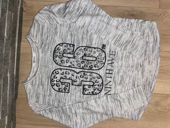 Pull Sweatshirt H&M gris chiné Léopard Pailleté Taille 12 ans / 158 cm Très bon état