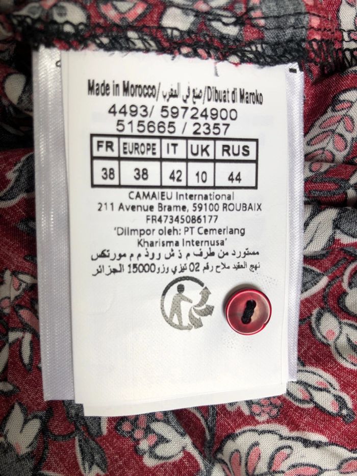 Blouse camaïeu neuve taille 38 rouge - photo numéro 5