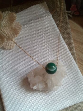 Collier pierre naturelle agate verte