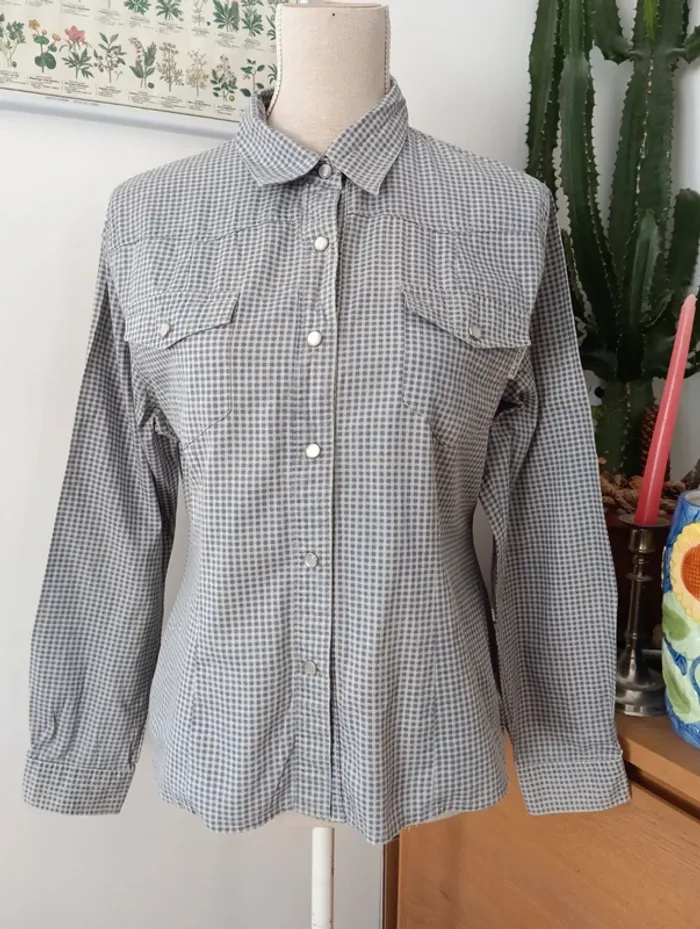 Chemise vichy en coton vintage 90's she's a girl - photo numéro 3