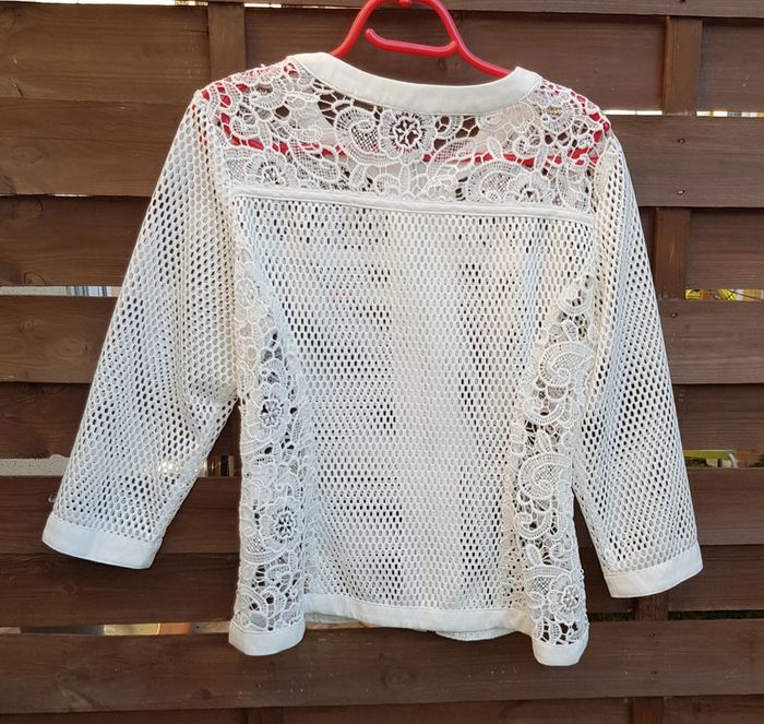 Veste zippée femme en résille et dentelle - photo numéro 3