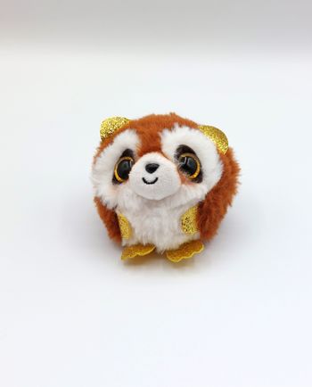 Petite peluche boule raton laveur TYPuff Pickpocket marron blanc doré 8 cm 2023
