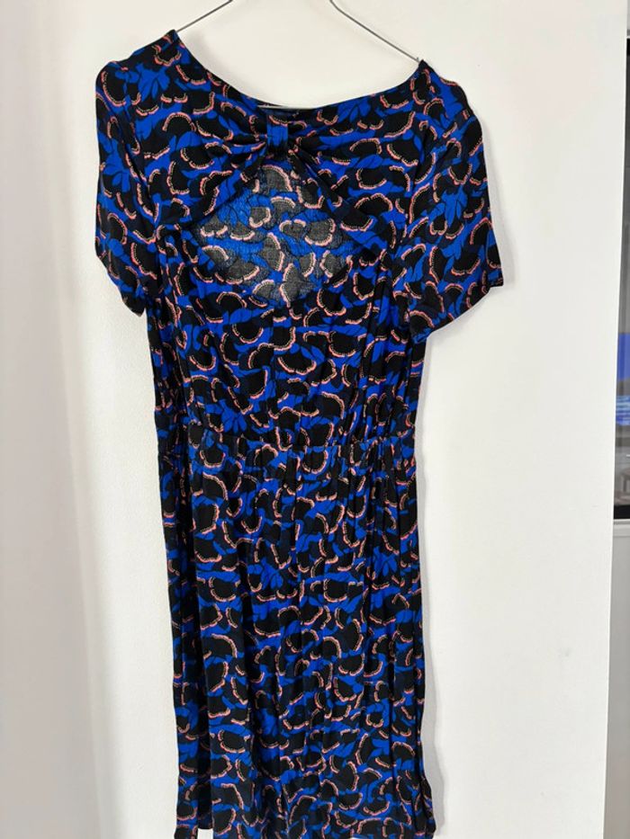 Robe bleue et noir Wax camaïeu taille 38 - photo numéro 2
