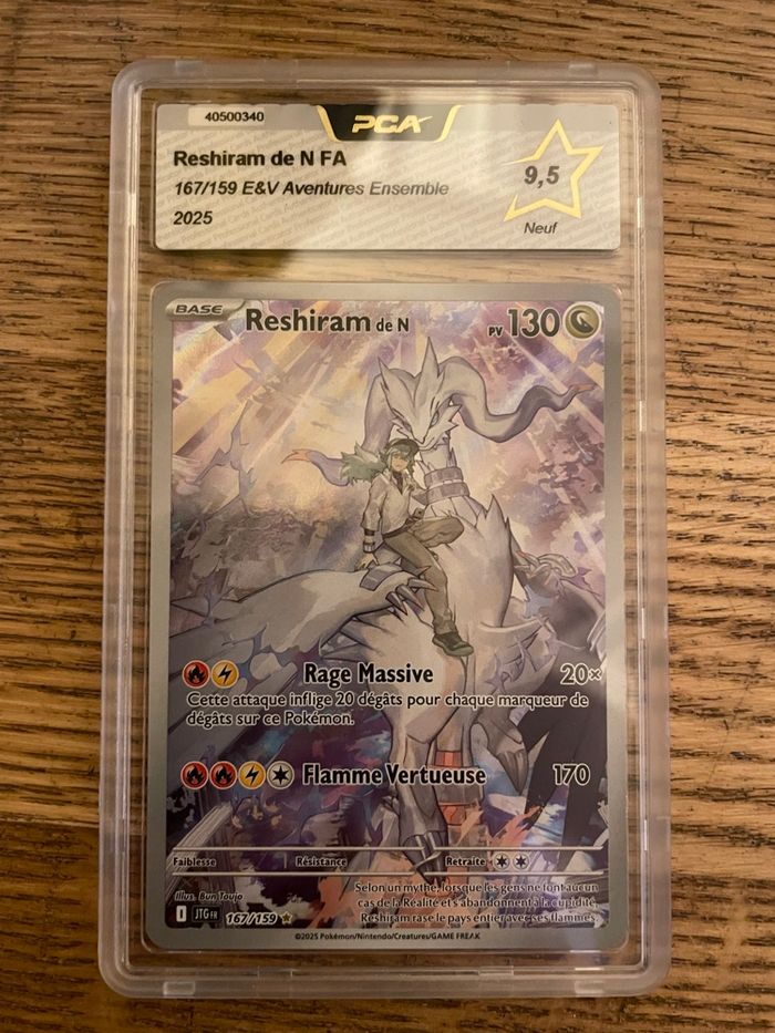 Reshiram de N ex fa aventures ensemble pca 9.5 fr carte Pokémon