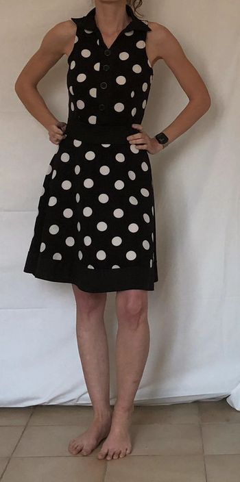 Robe sans manches noire à pois style vintage iHot taille 34 36 comme neuve
