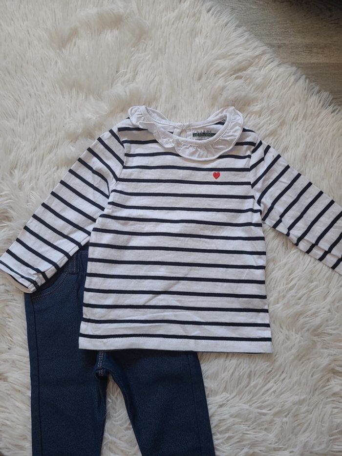 Ensemble pantalon jean et tee shirt manches longues Kiabi - photo numéro 2