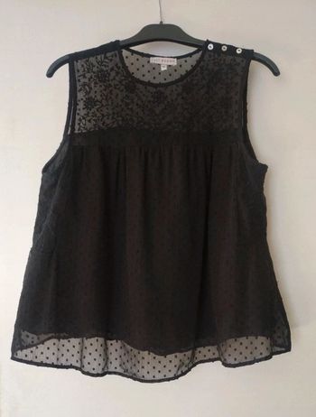 Top plumetis noir La Halle / Lady Blush taille 36 stylé pin up