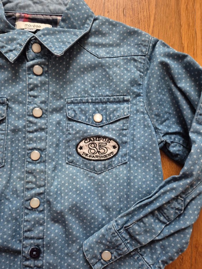 Marese chemise bleu à pois taille 4 ans - photo numéro 2