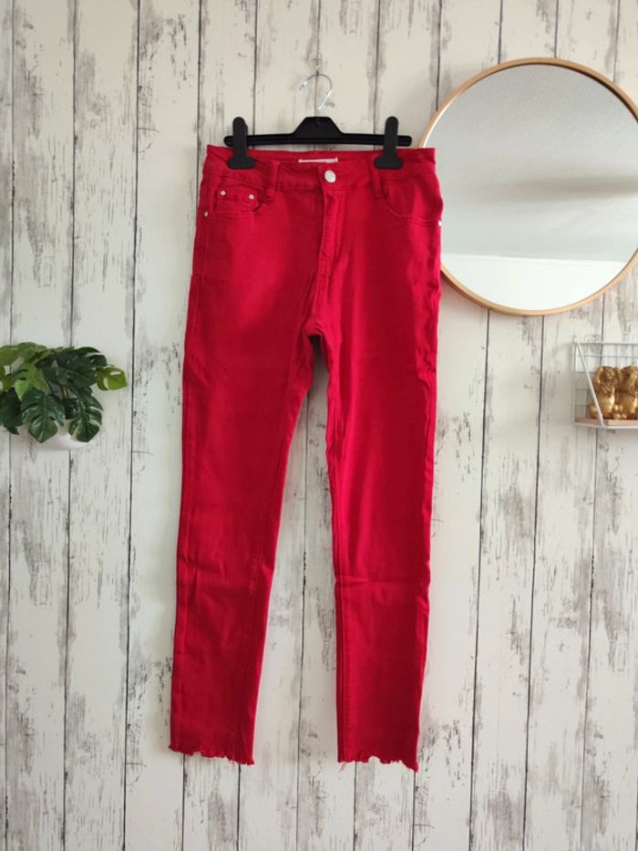 Jeans rouge Miss Bon femme L