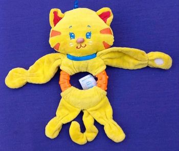 Doudou hochet chat jaune et orange - Fisher Price 