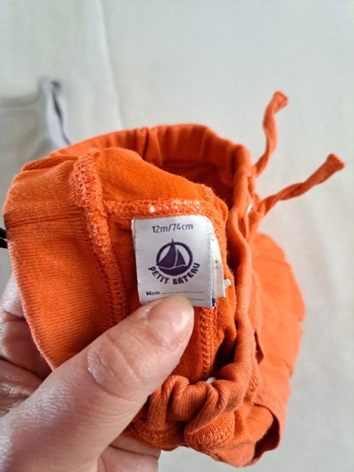 Ensemble bodie sans manche débardeurs et short 12mois petit bateau - photo numéro 9