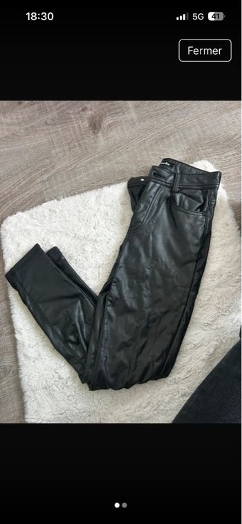 Pantalon slim cuir