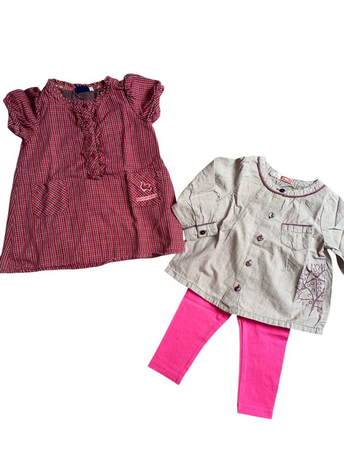 Lot robe tunique legging bébé fille 12 mois