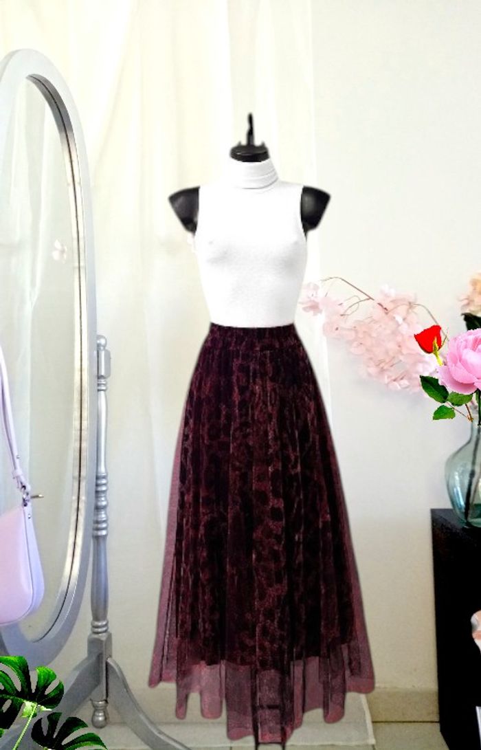 Jupe en tule bordeaux