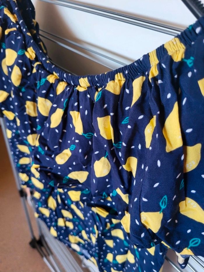 T-shirt bleu motif citrons - photo numéro 2