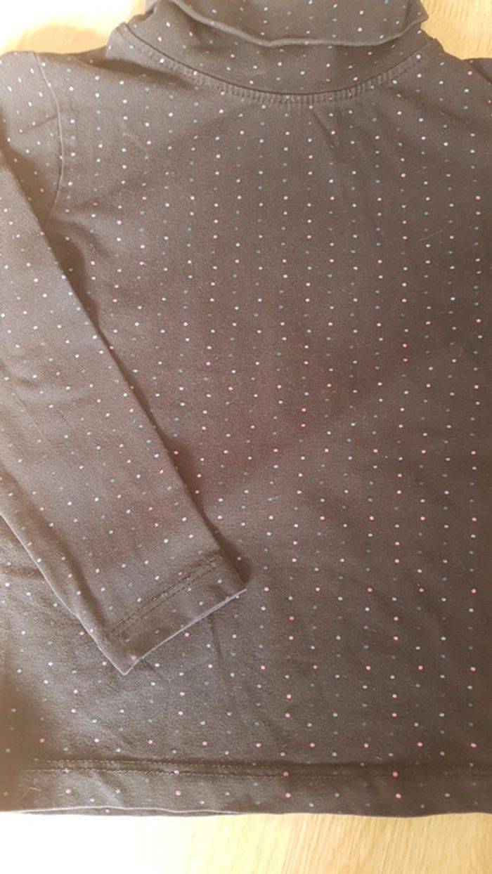 Sous pull noir à petits pois colorés 4 ans - photo numéro 2