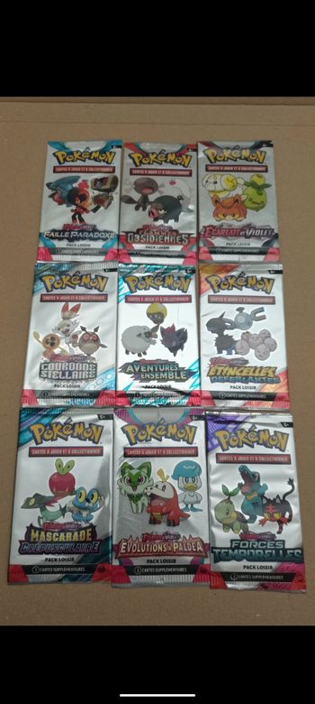 Lot de 9 booster 3 carte pack loisir série écarlate et violet
