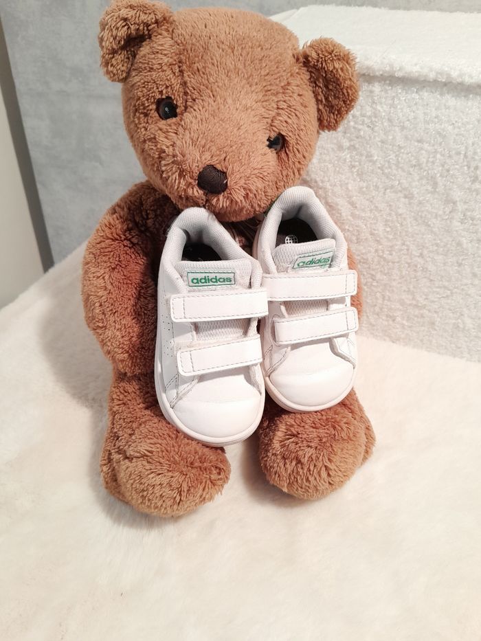 : Baskets Bébé Adidas Advantage 2.0 I - Scratch - Blanc/Vert - T. 20 - photo numéro 2
