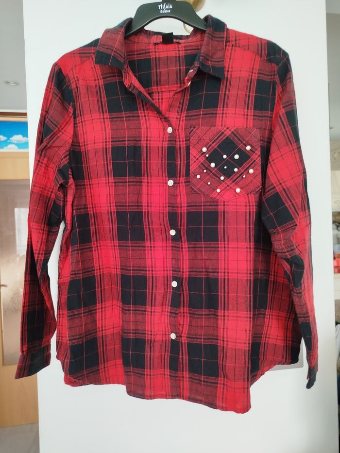 Chemisier avec décors de perles, neuf ! Taille 44