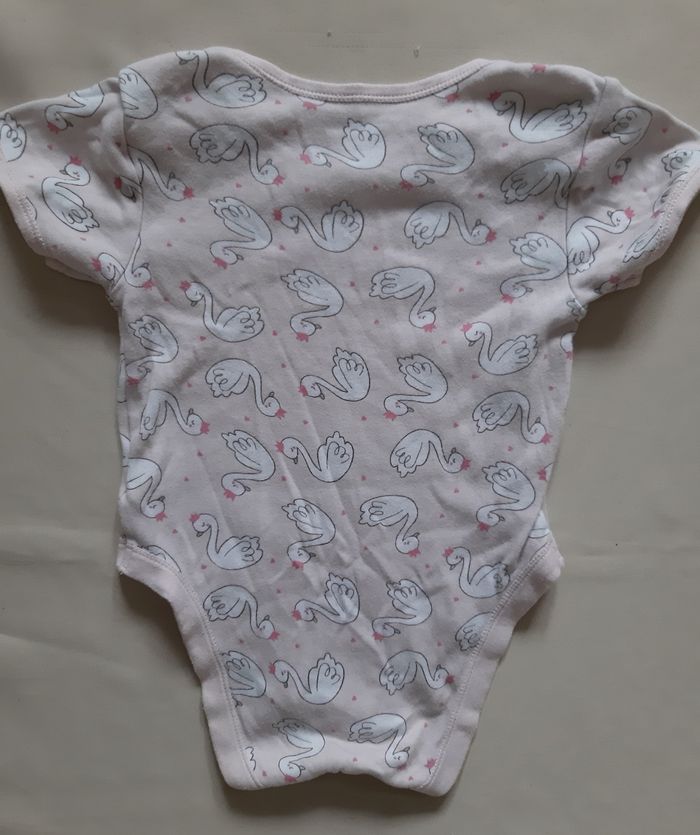 lot de 2 bodies manches courtes fille - cygnes - 2 ans - 92 cm - photo numéro 5