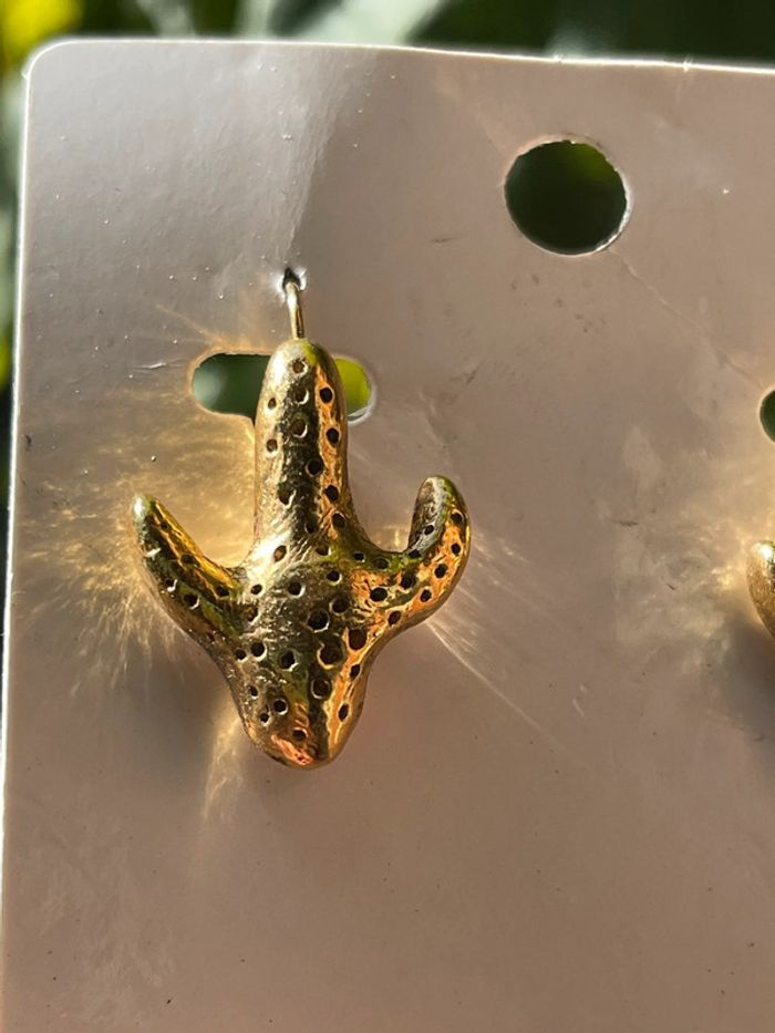 Vintage 90’s boucles d’oreilles cactus stylisés jamais portées - photo numéro 7
