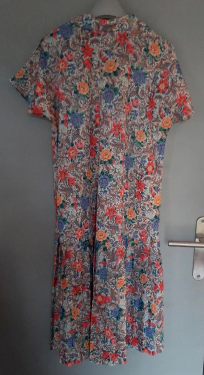 Robe vintage fleurie à plis - Fabriquée en France - photo numéro 5