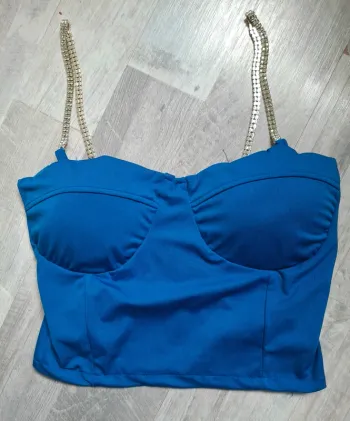 Croc top bretelles en strass