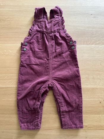 Salopette velours bordeaux Vert Baudet fille 9 mois