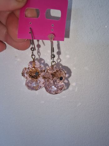 Boucle d'oreilles perles rose