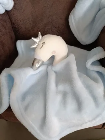 Doudou Cygne bébé bleu ciel