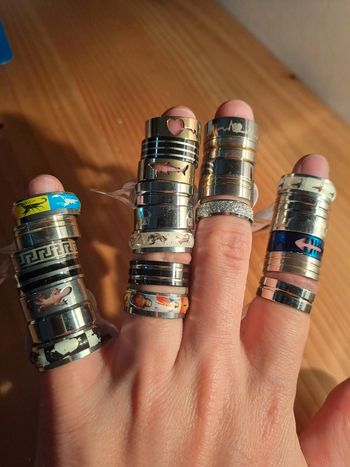 Bagues taille 17 acier inoxydable