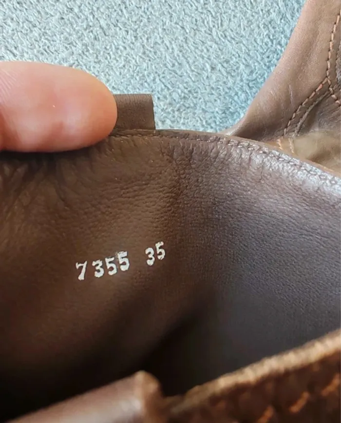 Bottes cavalières / cowboy en cuir pleine fleur – Pointure 35 – Marron chaud - photo numéro 7