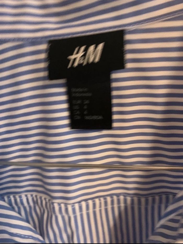 Chemise bleu et blanc rayée H&M taille xs - photo numéro 3