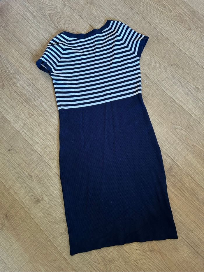 Robe bleue marine et blanche à manches courtes Morgan taille L TBE - photo numéro 8