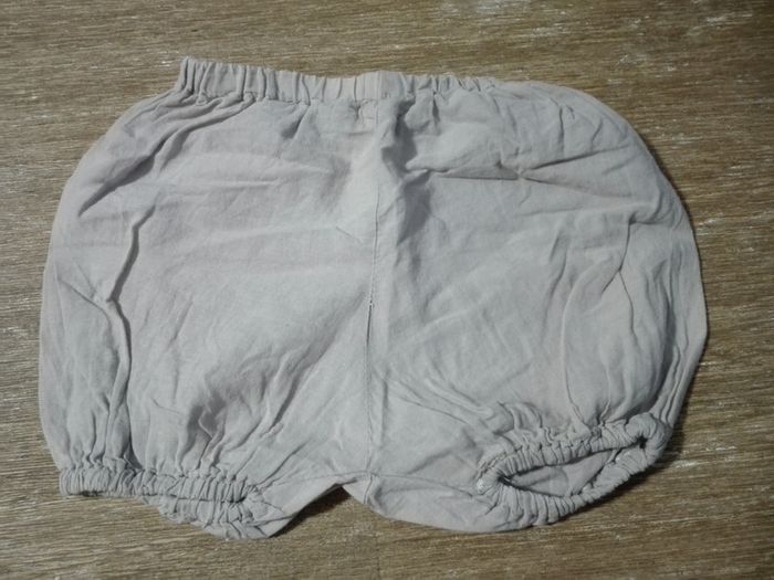 Bloomer short mixte fait main beige taupe bébé fille garçon 6 mois