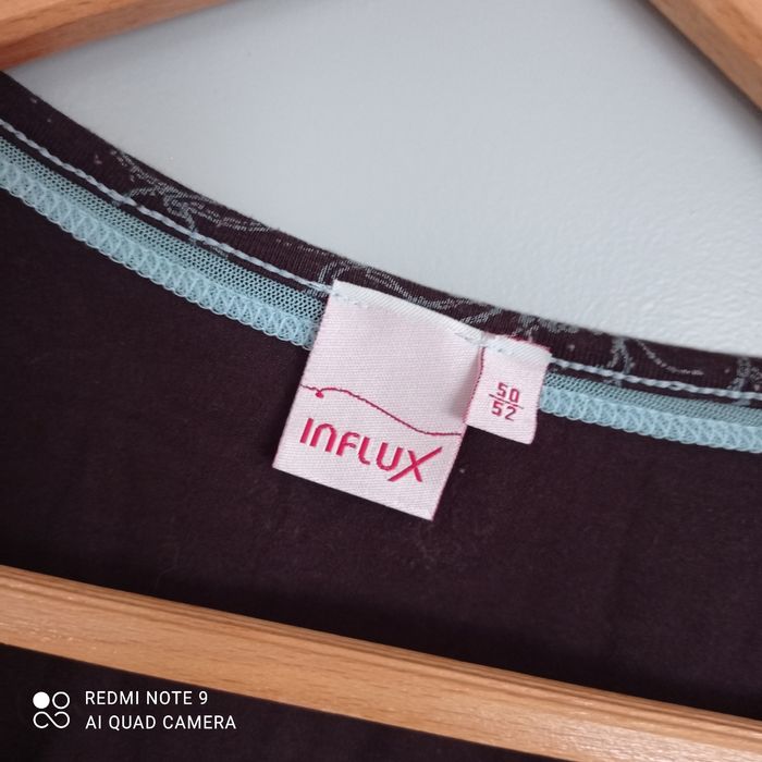 T-shirt marron fleurs turquoise t50/52 - photo numéro 4