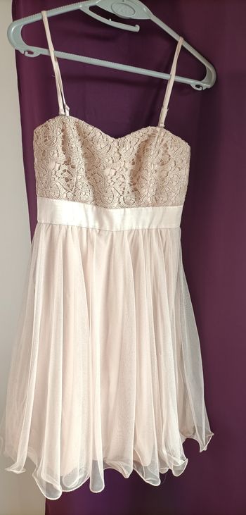 Robe femme 38 Patrice Breal rose poudré tulle soirée cérémonie bretelles ou bustier très bon état